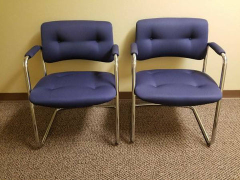 1987 Steelcase Chrome Cantilever Chair , Office chair, dining chair, modern chrome