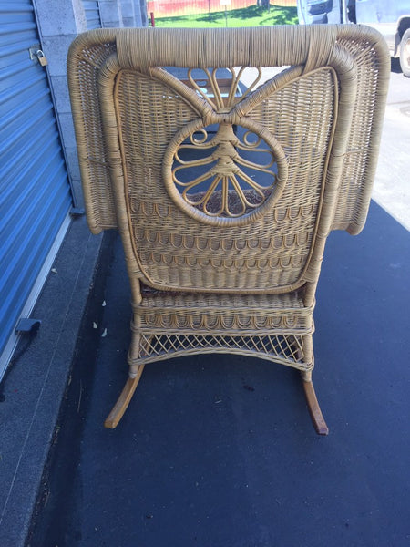 Vintage Polo Ralph Lauren Tall Wicker Rocker Rattan