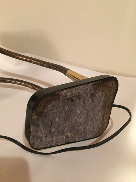 Vintage Double Black Enamel and Brass Gooseneck Desk lamp student desk lamp