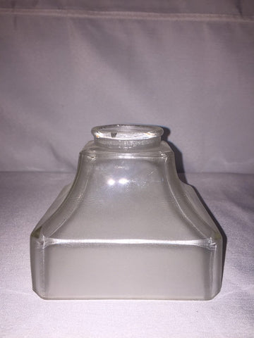 Arts and Crafts Era Industrial Lighting Square Frosted Glass Shade (4 available)