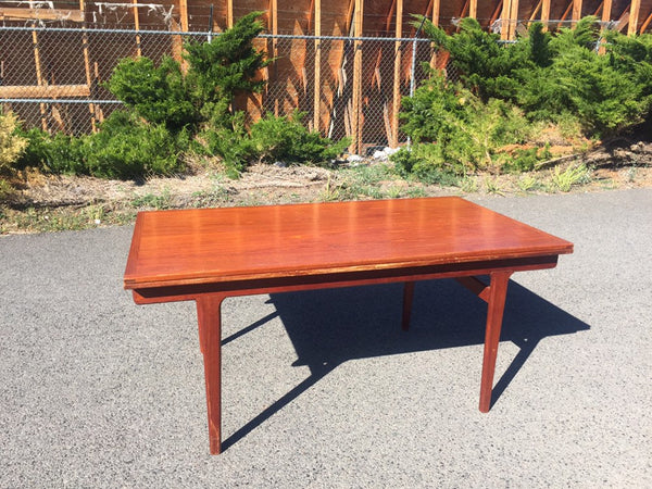 Danish Mid-Century Modern Teak Expandable Dining Table
