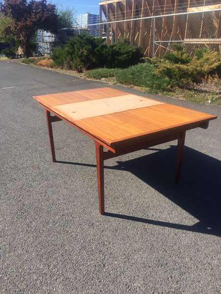 Danish Mid-Century Modern Teak Expandable Dining Table
