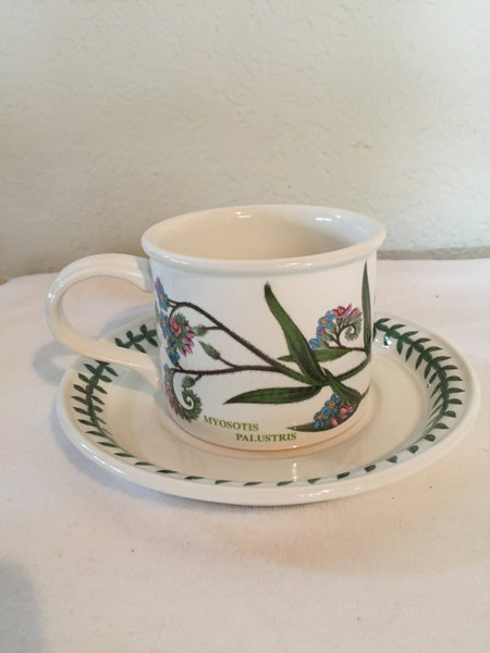 1987 Portmeirion Botanic Garden Drum Flat Cup and Saucer Set -choose pattern