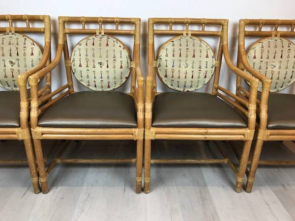Vintage McGuire Style Rattan Arm Chairs ( many available-sold individually)