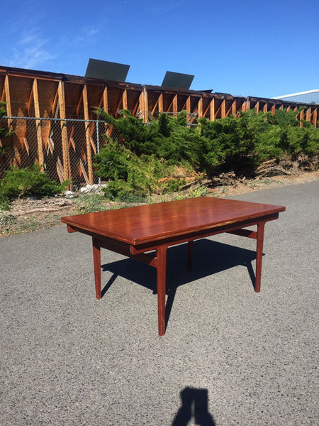Danish Mid-Century Modern Teak Expandable Dining Table