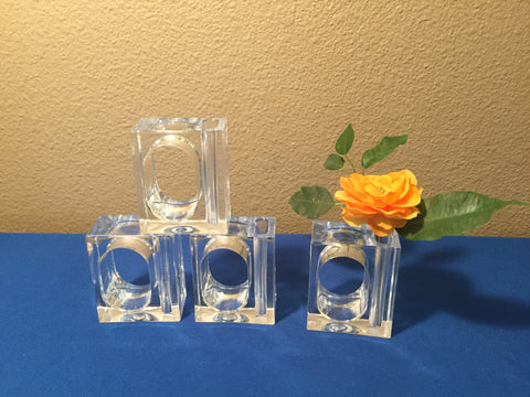 Vintage Lucite Decorative Napkin Ring Holders vase with
