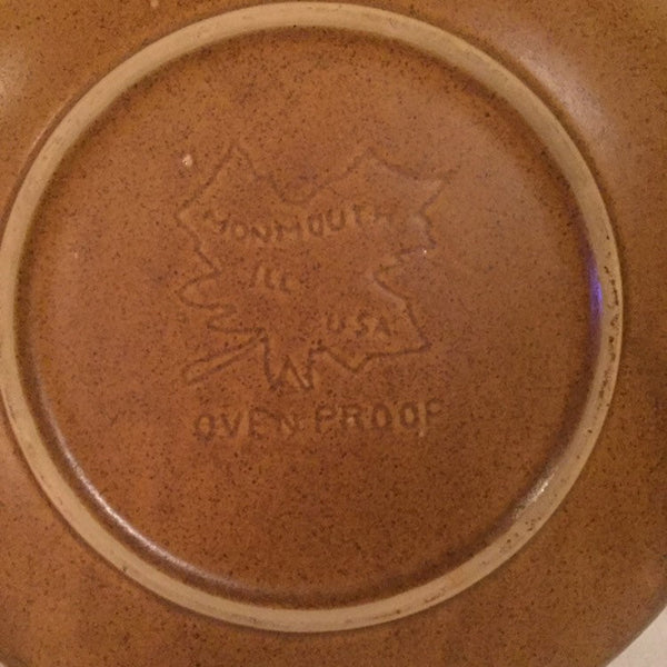 Vintage Monmouth Mojave Brown Chop Plate Platter USA Ovenproof