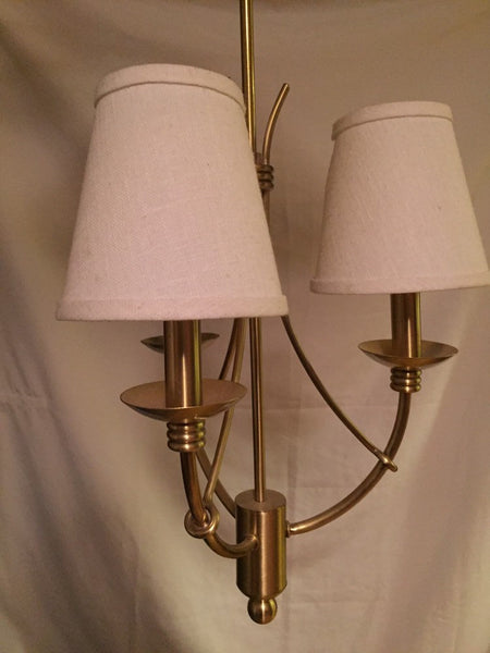 Mid Century Modern 3 arm Brushed Brass Chandelier Pendant Light fixture
