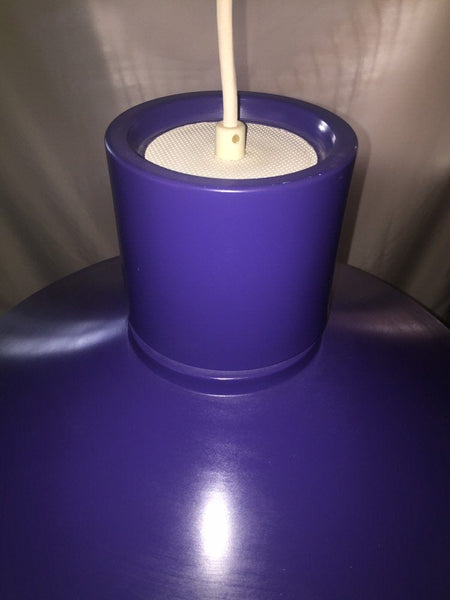 Mid Century Modern Danish Modern Bright Blue Lightolier Hanging Ceiling Light Fixture Pendant Lamp (2 available)