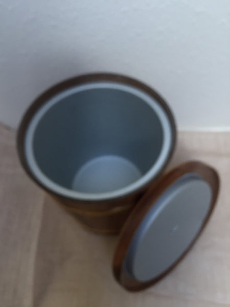 Mid Century Modern 1970's Teak Ice Bucket with brass handle