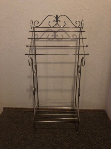 Vintage Gold Wire Metal Towel Rack - Mid Century Modern Atomic Wire Metal Brass Towel holder, bathroom decor