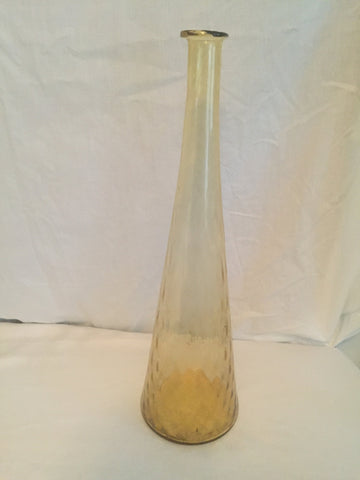 Vintage Amber Mid Century Modern Tall Glass Decanter Vase