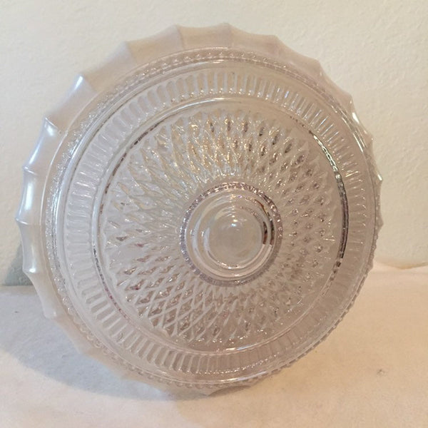 Large Frosted Glass Art Deco 8-1/2” Diameter Ceiling Fixture Glass Shade 4” Fitter - Retro Art Deco - Replacement Milk Glass shade