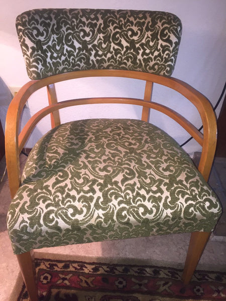 Mid Century Modern Heywood Wakefield Maple Lounge Chair 1930's in the style of Gilbert Rohde for Heywood Wakefield