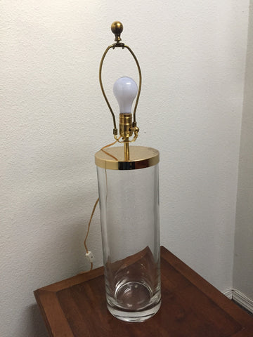 Vintage Modern Chapman Heavy Glass Cylinder Modern Table Lamp