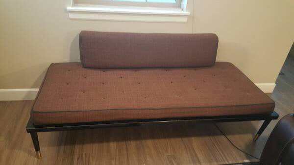 Mid Century Modern Black Metal Daybed/Sofa
