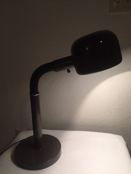 Gooseneck Lamp, Mid Century Modern Lamp, Vintage Task Light, Industrial Decor Desk Lamp, 1970's Retro Decor, Mod Office Lighting