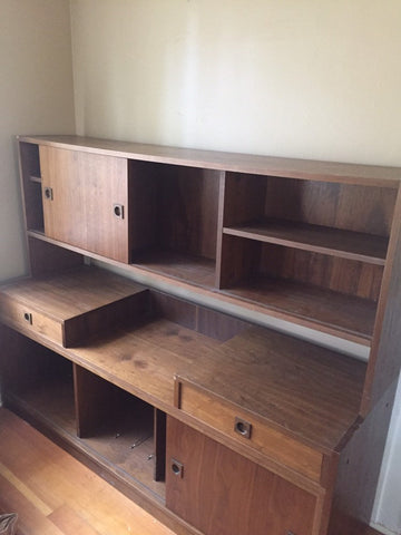 Danish Mid-Century Modern Walnut Office Credenza Desk