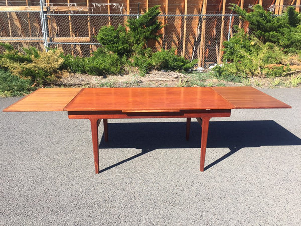Danish Mid-Century Modern Teak Expandable Dining Table