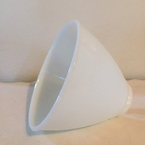 Antique MILK GLASS Diffuser Torchiere Lamp SHADE 6” Dia /2-1/4” fitter Retro Art Deco Waffle Weave Design - Replacement Milk Glass Lampshade