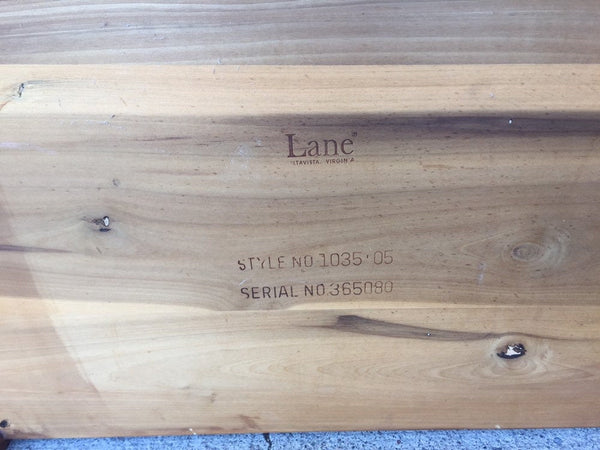 Mid Century Modern Lane Walnut and Travertine/Marble End Table Side Table