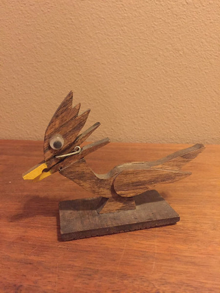 Vintage Clothespin Bird Mail Holder, Vintage Letter Holder, Office Supplies, Desk Decor, Paper Organizer, Paper Holder, Retro Office