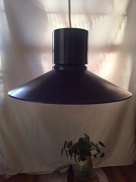 Mid Century Modern Danish Modern Bright Blue Lightolier Hanging Ceiling Light Fixture Pendant Lamp (2 available)