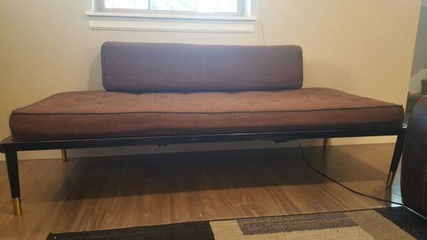 Mid Century Modern Black Metal Daybed/Sofa