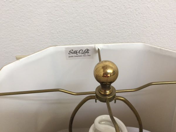 Pair of Vintage Brass and Onyx Marble Candlestick Table lamps