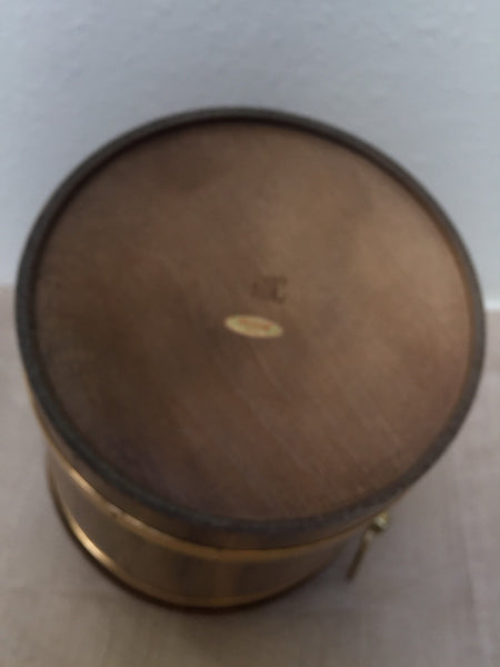 Mid Century Modern 1970's Teak Ice Bucket with brass handle