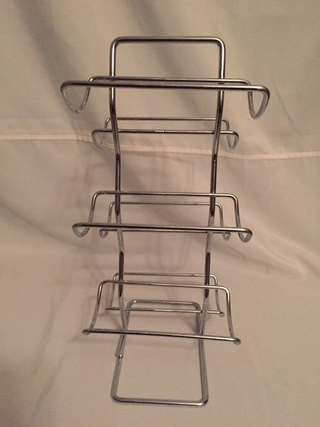 Vintage 1970's Chrome Wire Wine Rack- holds 6 bottles