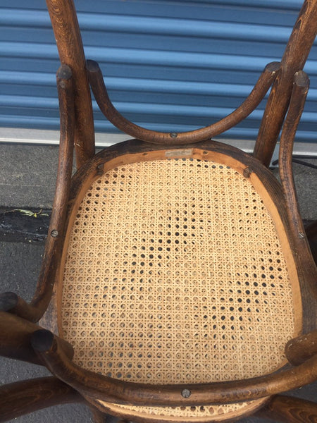 Set of 4 Vintage Cane Josef Hoffman/Thonet Style Bentwood Chairs