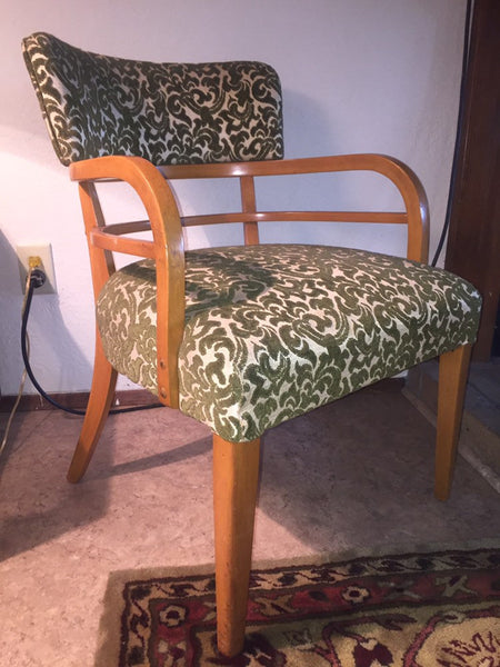 Mid Century Modern Heywood Wakefield Maple Lounge Chair 1930's in the style of Gilbert Rohde for Heywood Wakefield