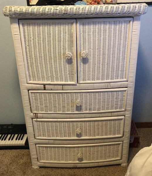 white wicker dresser with mirror Shabby Chic Vintage Wardrobe be it day or Goddiva Scalloped Crochet & Colour:RED PLACEMENT FLORAL PRINT Regency dress
