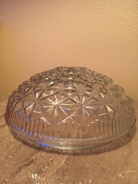 Vintage Clear Glass Starburst Lamp Ceiling Light Fixture -7-3/4" diameter