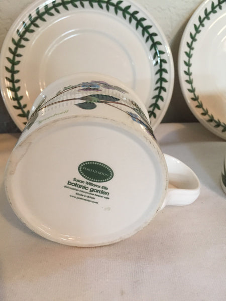 1987 Portmeirion Botanic Garden Drum Flat Cup and Saucer Set -choose pattern