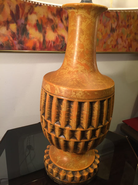 Retro Mid Century Vintage Painted Metal Lamp Hollywood Regency