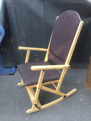 Vintage Modern Folding Rocking Chair with Upholstered Seat and Back -Mid Century - excellent condition