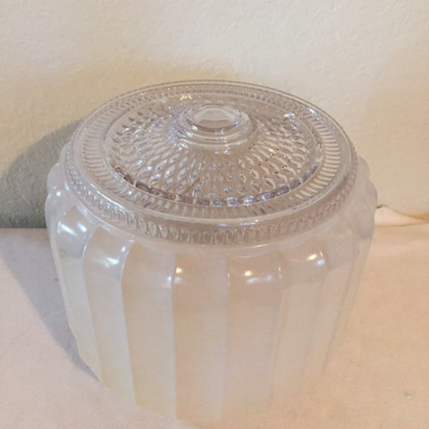 Large Frosted Glass Art Deco 8-1/2” Diameter Ceiling Fixture Glass Shade 4” Fitter - Retro Art Deco - Replacement Milk Glass shade