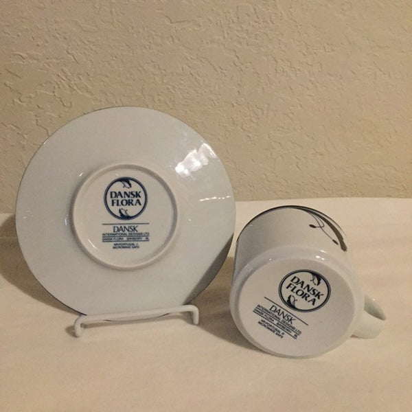 Dansk Flora Blue Bayberry Coffee / Tea Cup and Saucer set ( 5 available) made in Japan