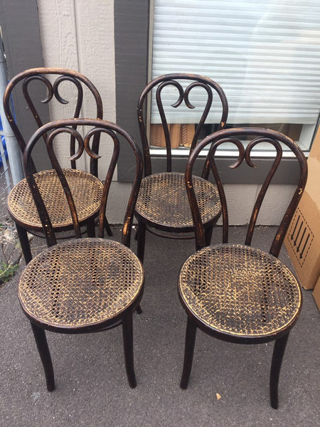 Vintage Cane Josef Hoffman/Thonet Style Bentwood Chair (2 available) hand-caned made in Poland