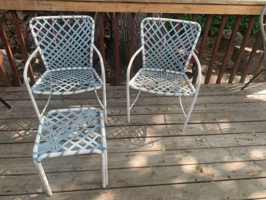 Vintage vinyl strap discount patio chairs