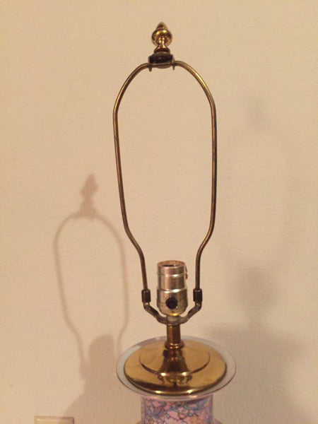Vintage Hand Painted Asian Enameled Ginger Jar Ceramic Lamp