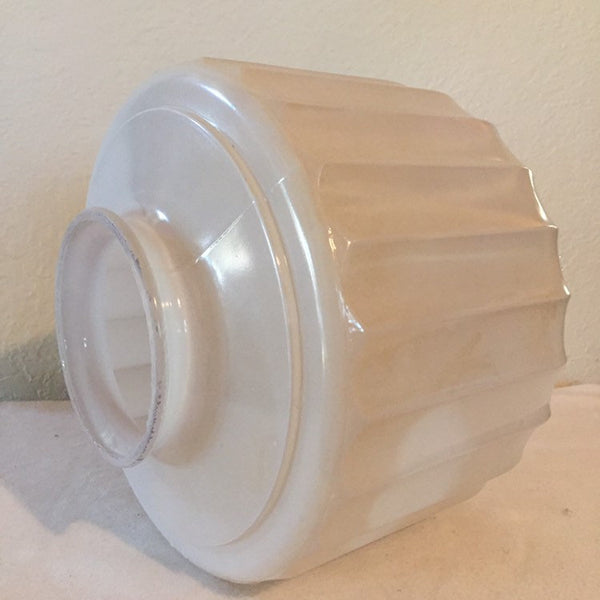 Large Frosted Glass Art Deco 8-1/2” Diameter Ceiling Fixture Glass Shade 4” Fitter - Retro Art Deco - Replacement Milk Glass shade