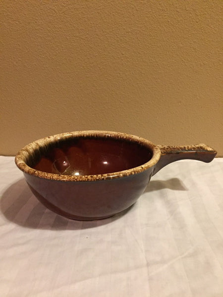 Hull Pottery Brown Drip USA Large Handled Soup Bowl