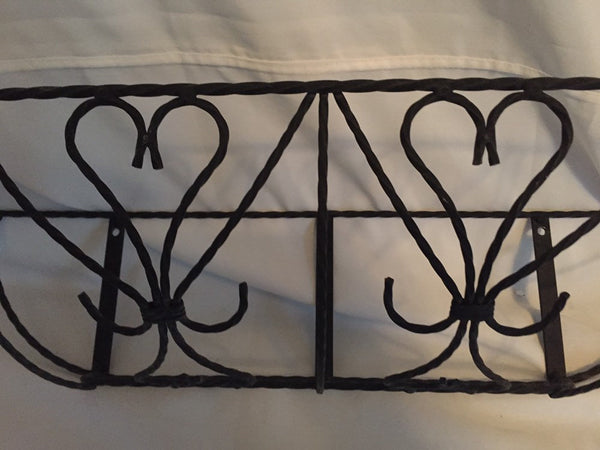Vintage French Country Shabby Chic wrought iron hanging Planter
