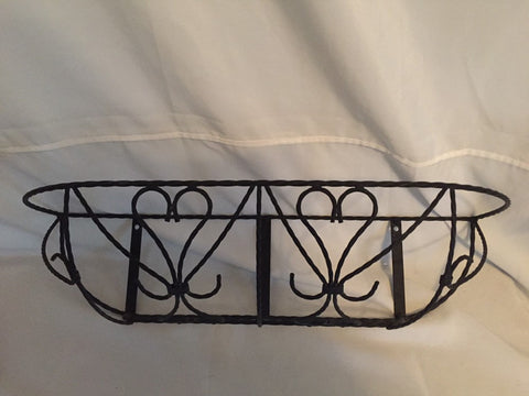 Vintage French Country Shabby Chic wrought iron hanging Planter