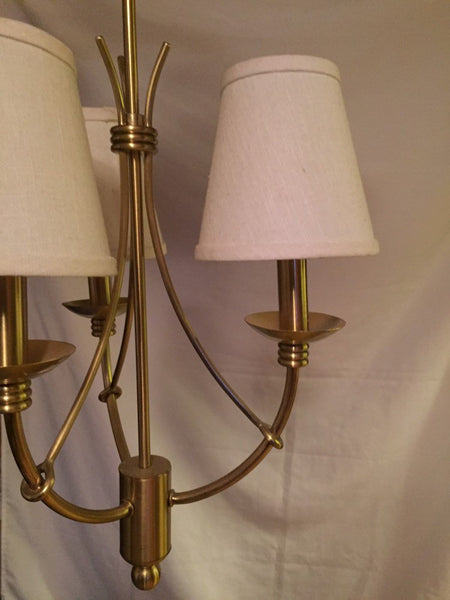 Mid Century Modern 3 arm Brushed Brass Chandelier Pendant Light fixture