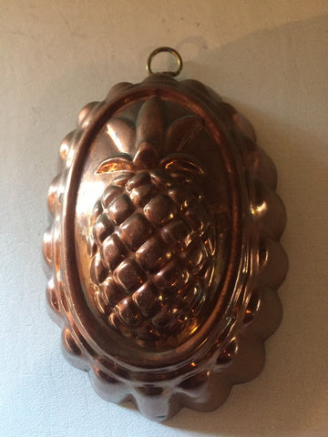 Vintage Copper Pineapple Mold Kitchen Decor Copper/Brass Pan, Jello Mold, Wall Decor. Pineapple