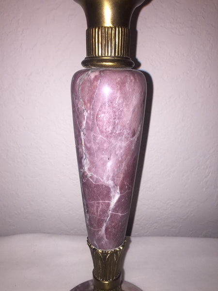 Vintage Art Deco Style Brass and Purple Onyx Table Lamp